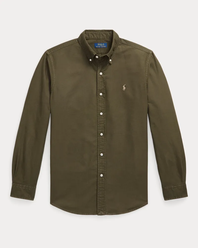 Ralph Lauren Gefärbtes Custom-Fit Oxfordhemd Green