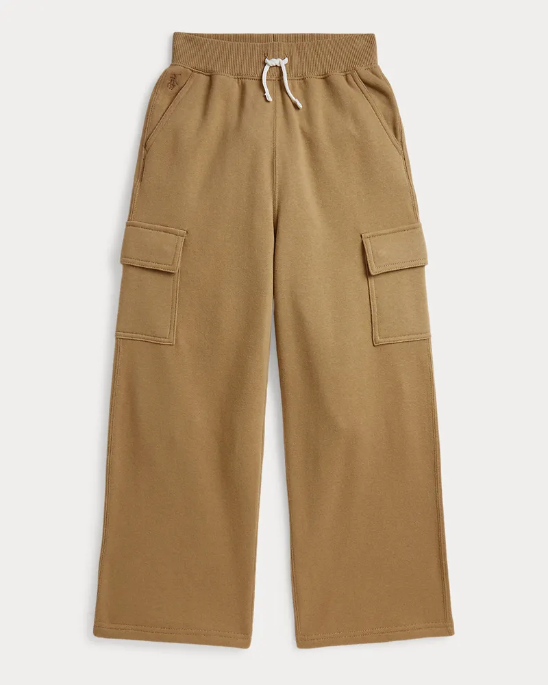 Ralph Lauren Fleece-Cargo-Jogginghose mit weitem Bein Tan