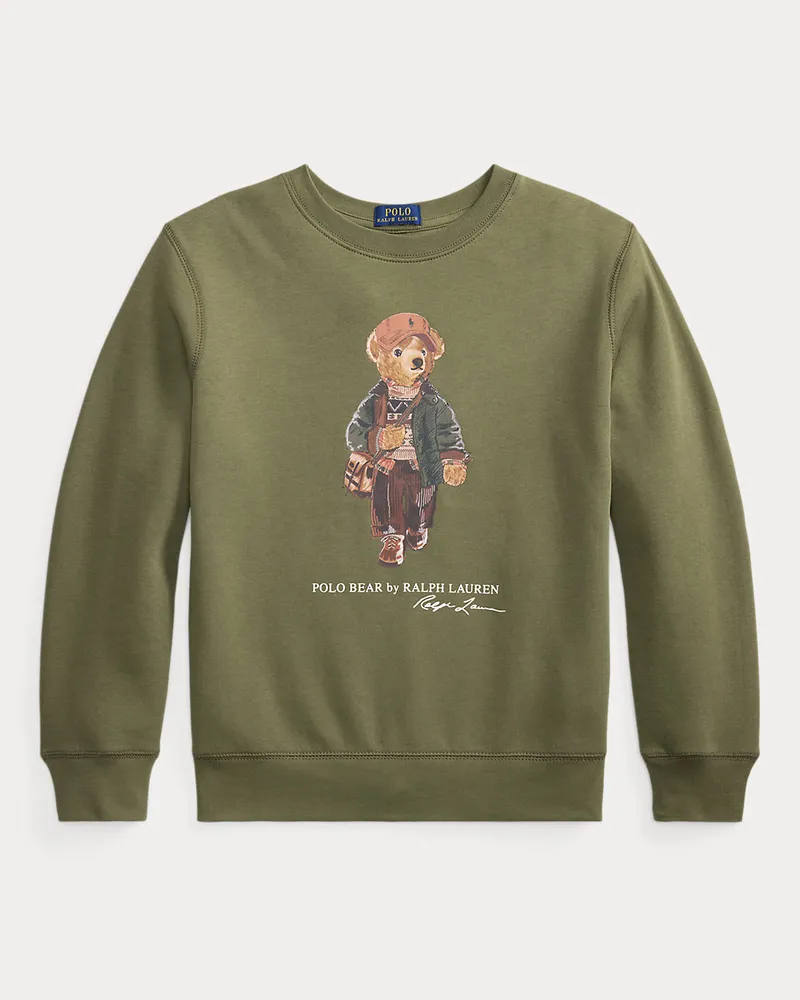 Ralph Lauren Fleece-Sweatshirt mit Polo Bear Green