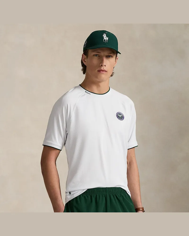 Ralph Lauren Custom-Slim-Fit Piqué-T-Shirt Wimbledon White