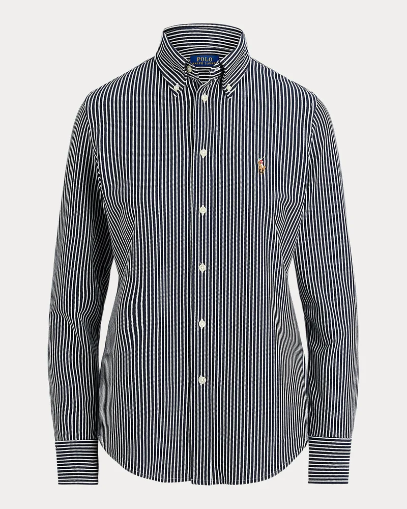 Ralph Lauren Gestreiftes Hemd aus Baumwolloxford Blue