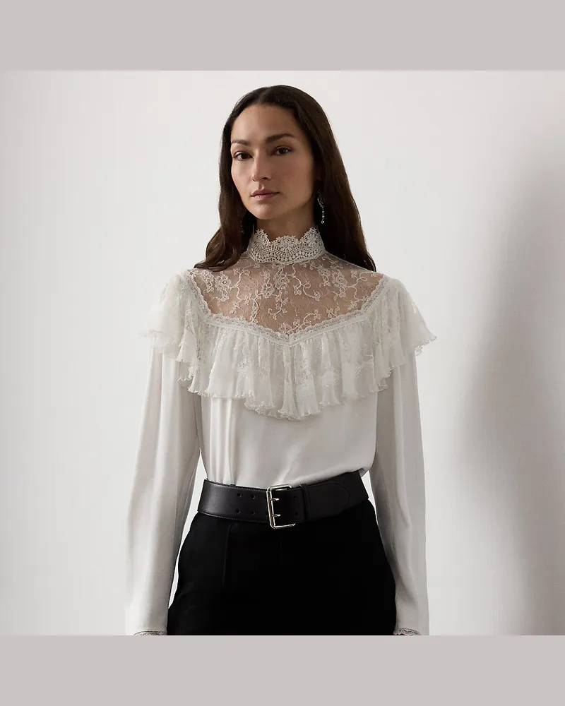 Ralph Lauren Bluse Alexandrea aus Satin Cream