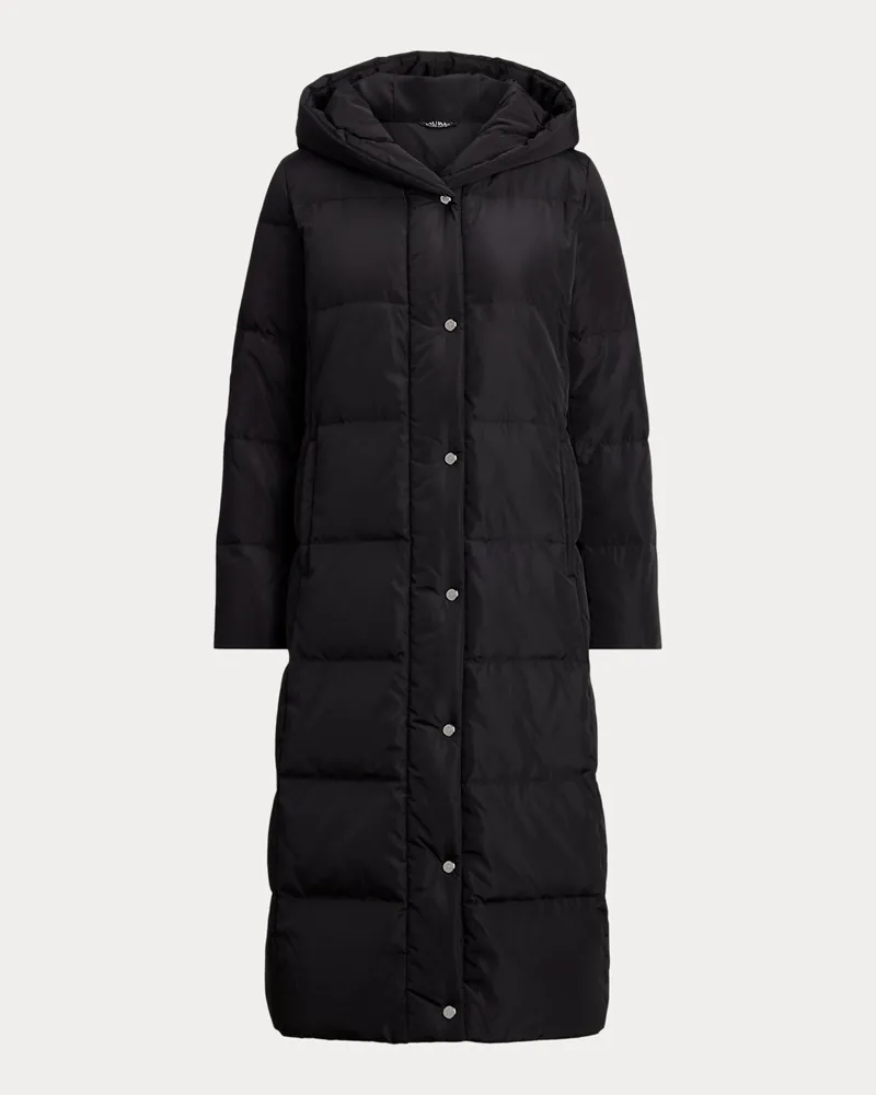 Ralph Lauren Kurzgrößen - Daunen-Puffermantel mit Kapuze Black