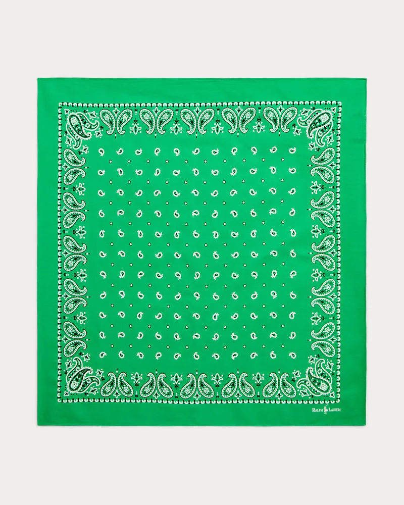 Ralph Lauren Baumwollbandana mit Paisley-Motiv Green