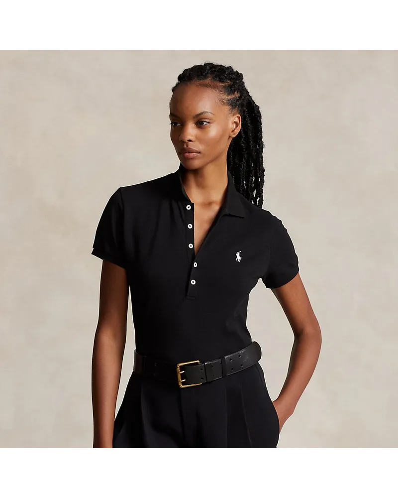 Ralph Lauren Slim-Fit Stretch-Poloshirt Black