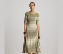 Kurzgrößen - Maritim gestreiftes Baumwoll-Midikleid