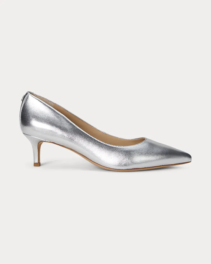 Ralph Lauren Pumps Adrienne aus Metallic-Nappaleder Silver
