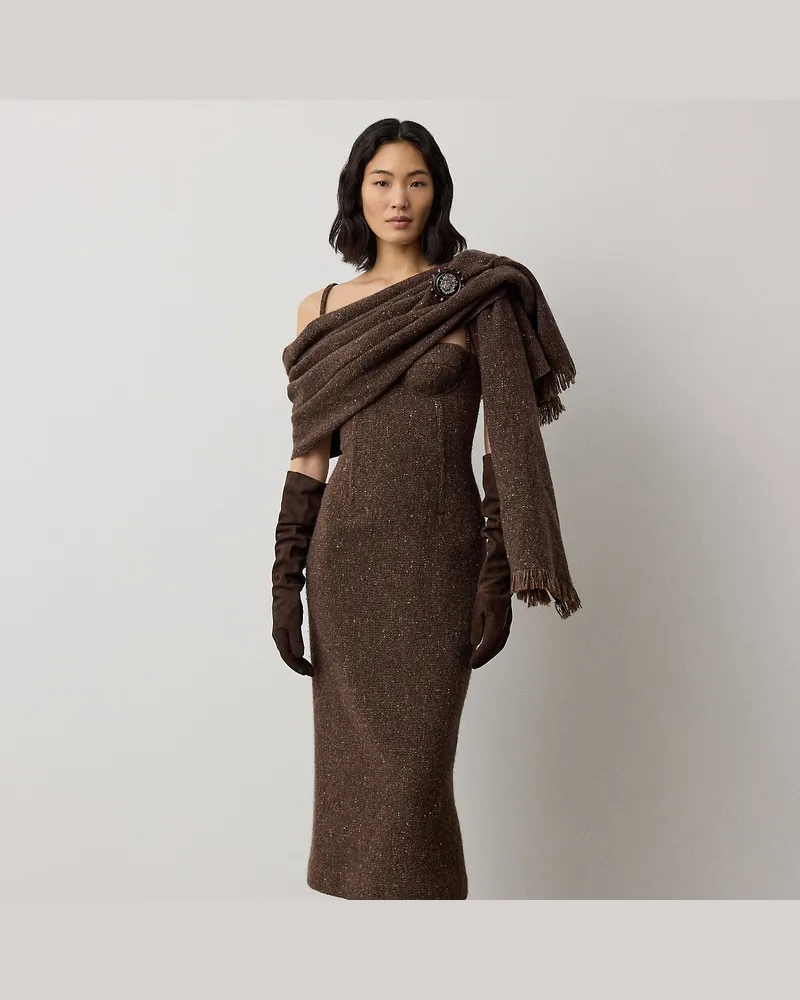 Ralph Lauren Tageskleid Jocey aus Donegal-Tweed Brown