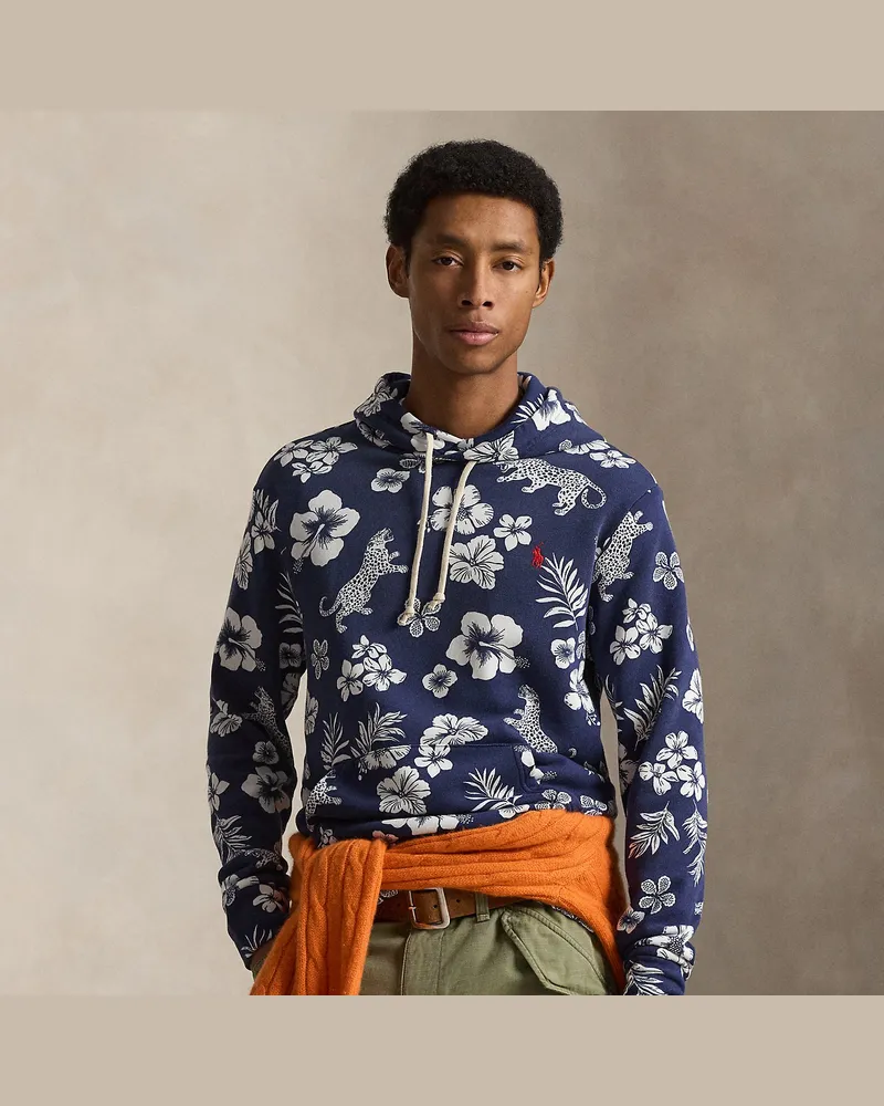 Ralph Lauren Tropische Kapuzenjacke aus French-Terry Blue
