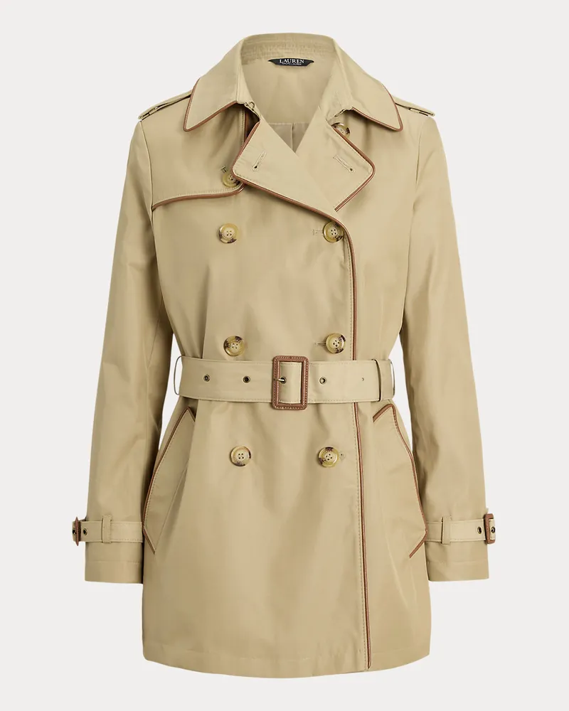 Ralph Lauren Zweireihiger Trenchcoat mit Baumwolle Tan