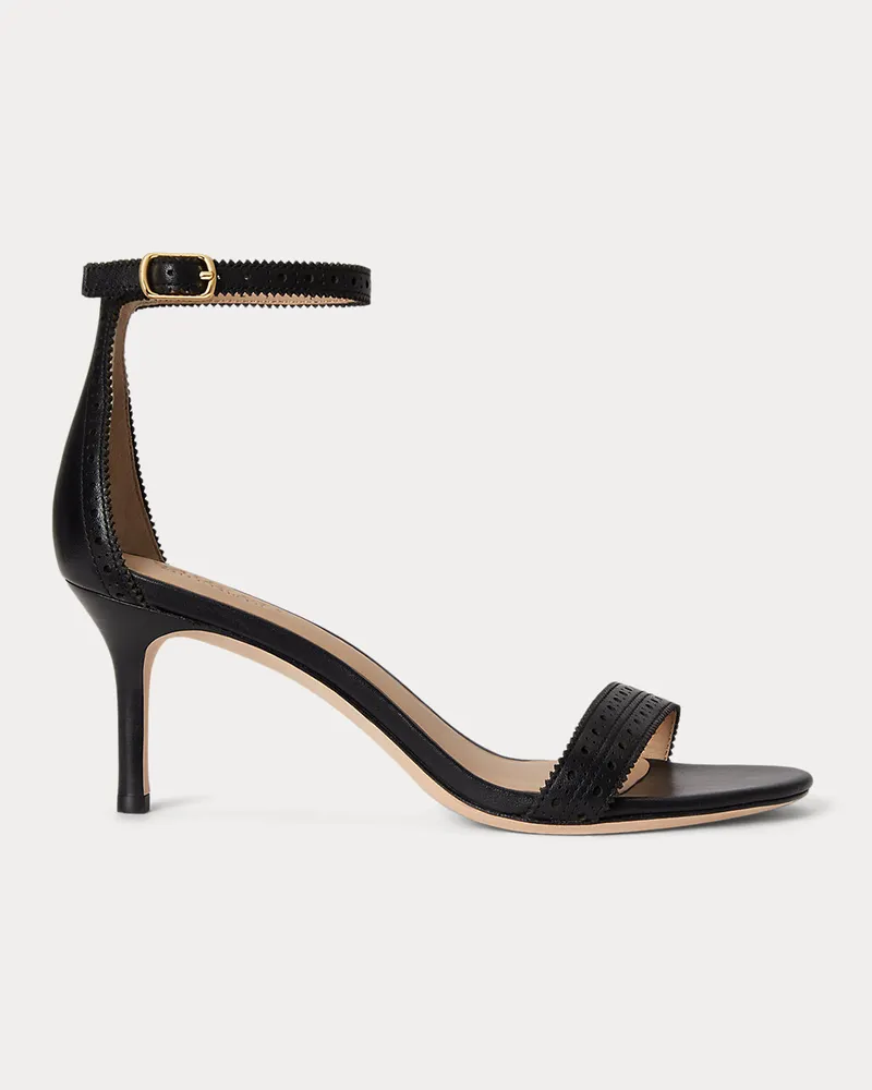 Ralph Lauren Sandale Allie aus perforiertem Leder Black