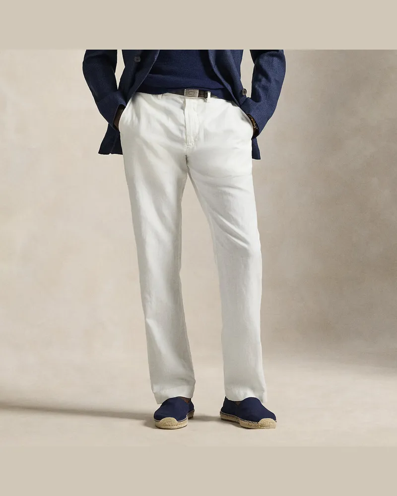 Ralph Lauren Classic-Fit Leinen-Baumwoll-Hose Bedford White