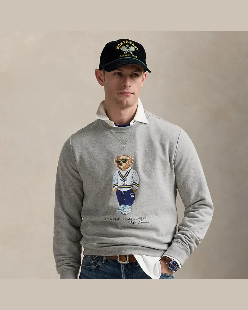 Ralph Lauren Fleece-Sweatshirt mit Polo Bear Grey