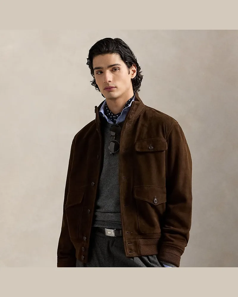 Ralph Lauren Utility-Jacke aus Wildleder Brown