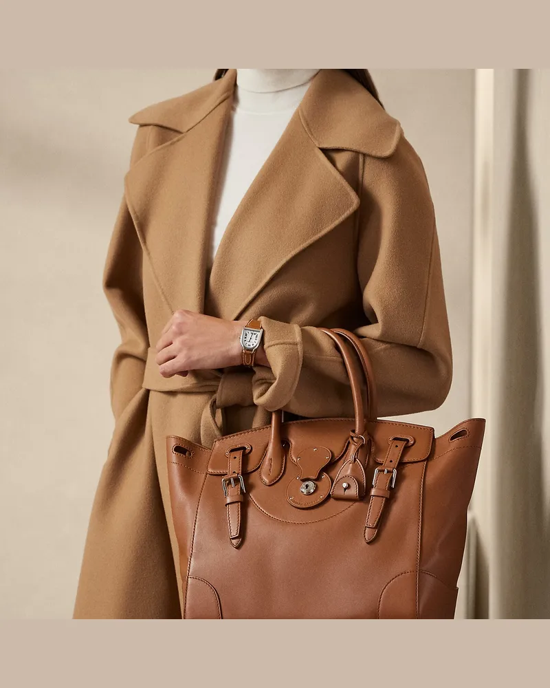 Ralph Lauren Tasche Soft Ricky 33 aus Kalbsleder Brown