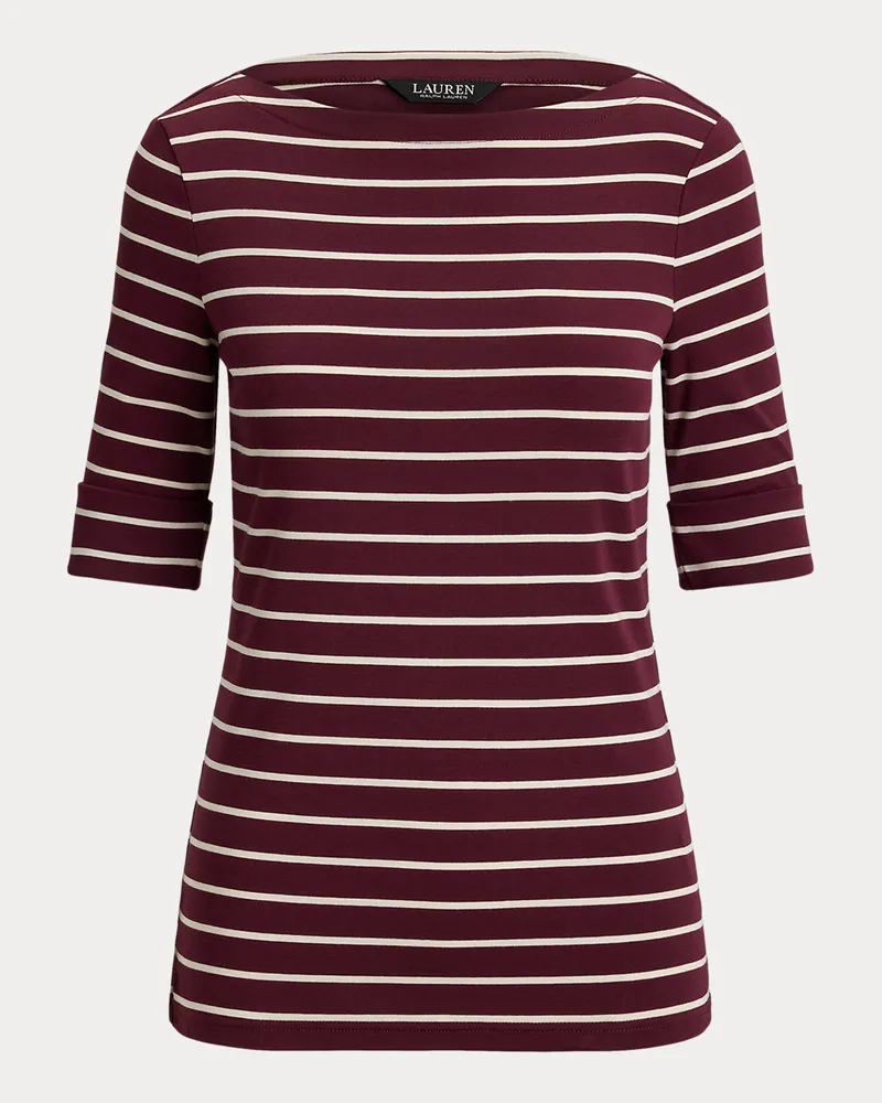 Ralph Lauren Baumwoll-T-Shirt mit U-Boot-Ausschnitt Red