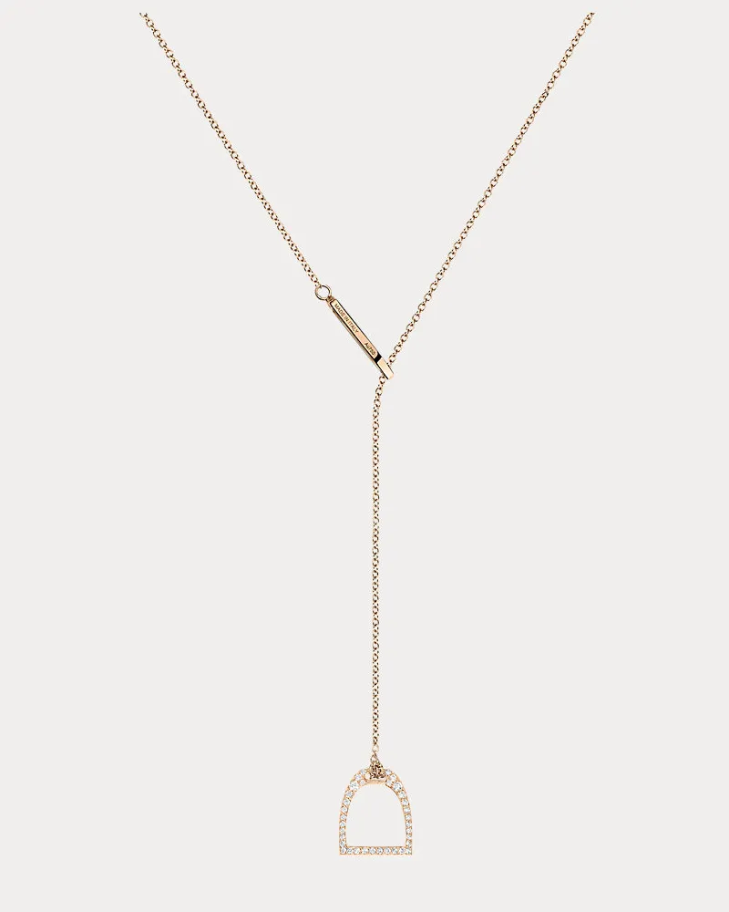 Ralph Lauren Lasso-Halskette mit Steigbügel Pink