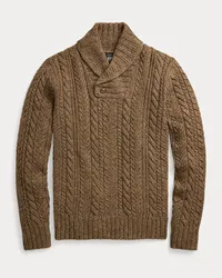 Ralph Lauren Aran-Strickpullover mit Schalkragen Brown