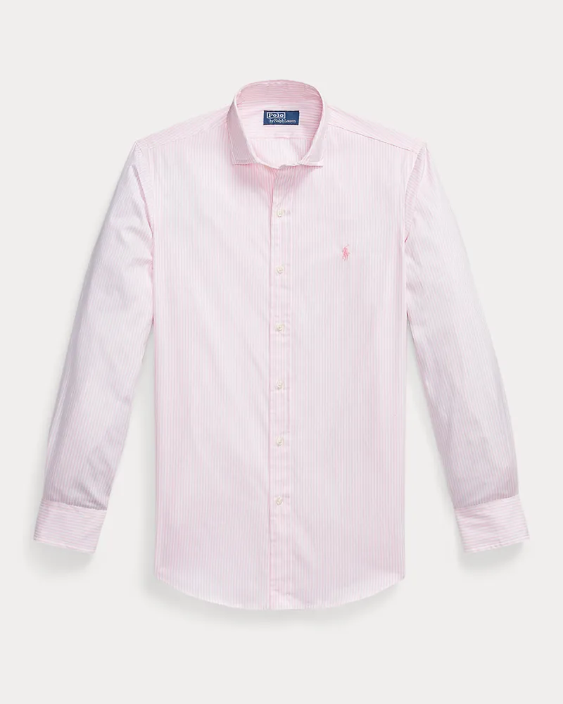 Ralph Lauren Custom-Fit Popelinehemd mit Streifen Pink