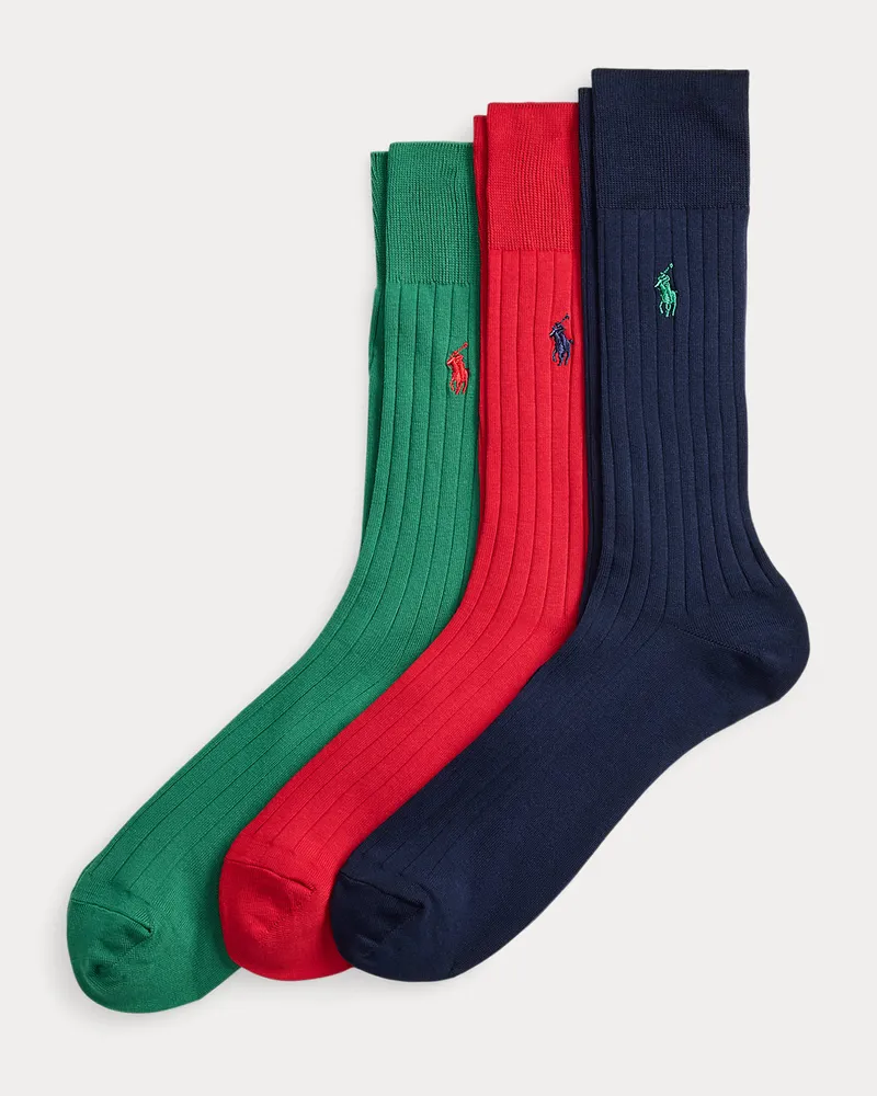 Ralph Lauren 3er-Pack Anzugsocken als Geschenkset Green