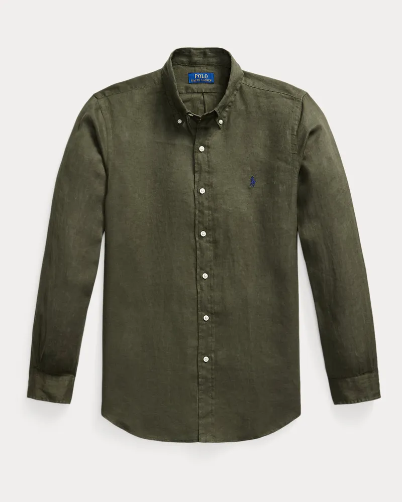Ralph Lauren Custom-Fit Leinenhemd Green
