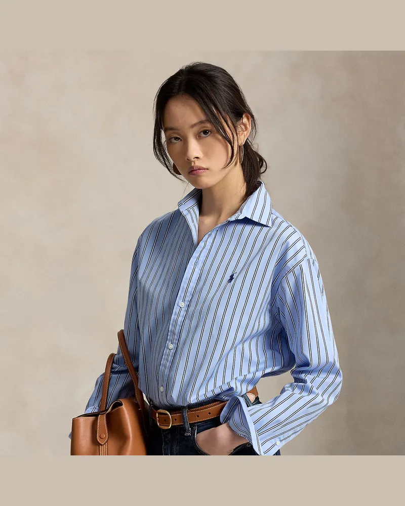 Ralph Lauren Relaxed-Fit Baumwollhemd mit Streifen Blue