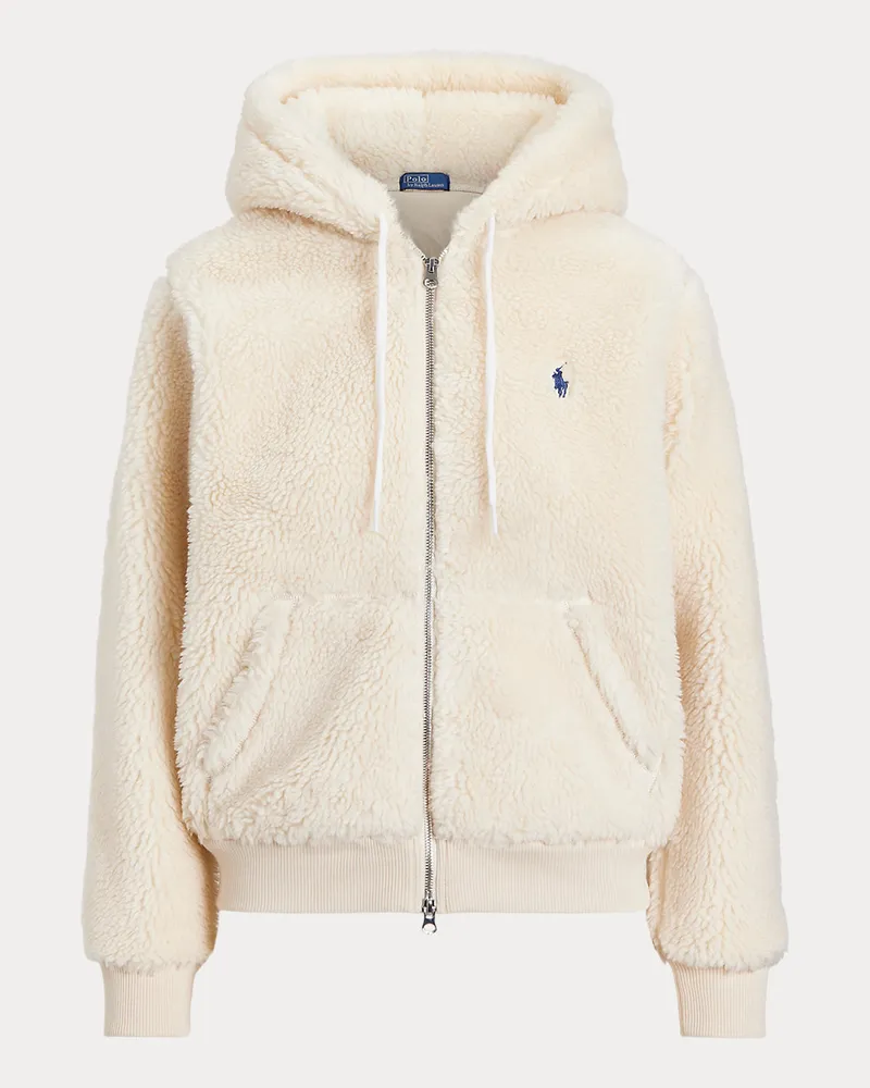 Ralph Lauren Kapuzenjacke aus hochflorigem Fleece Cream