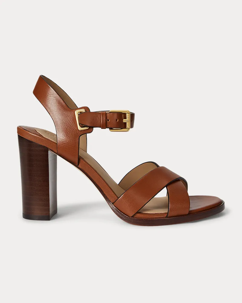 Ralph Lauren Ledersandale Emeryn Brown