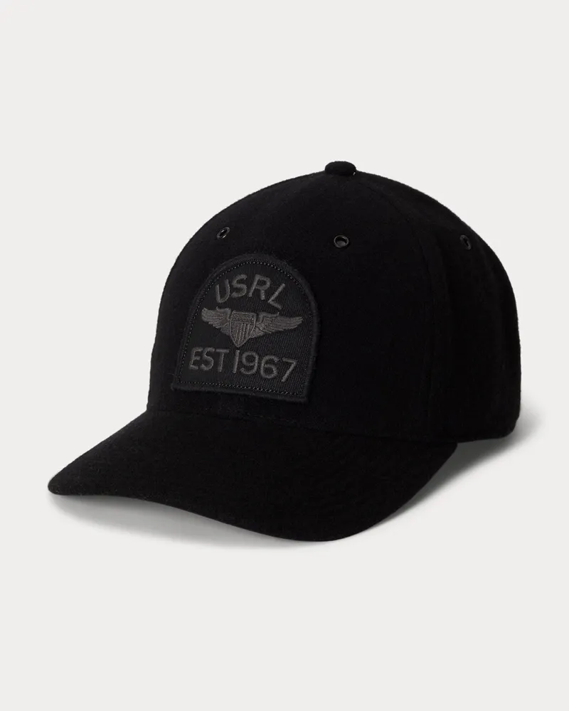Ralph Lauren Woll-Twill-Baseballkappe Black