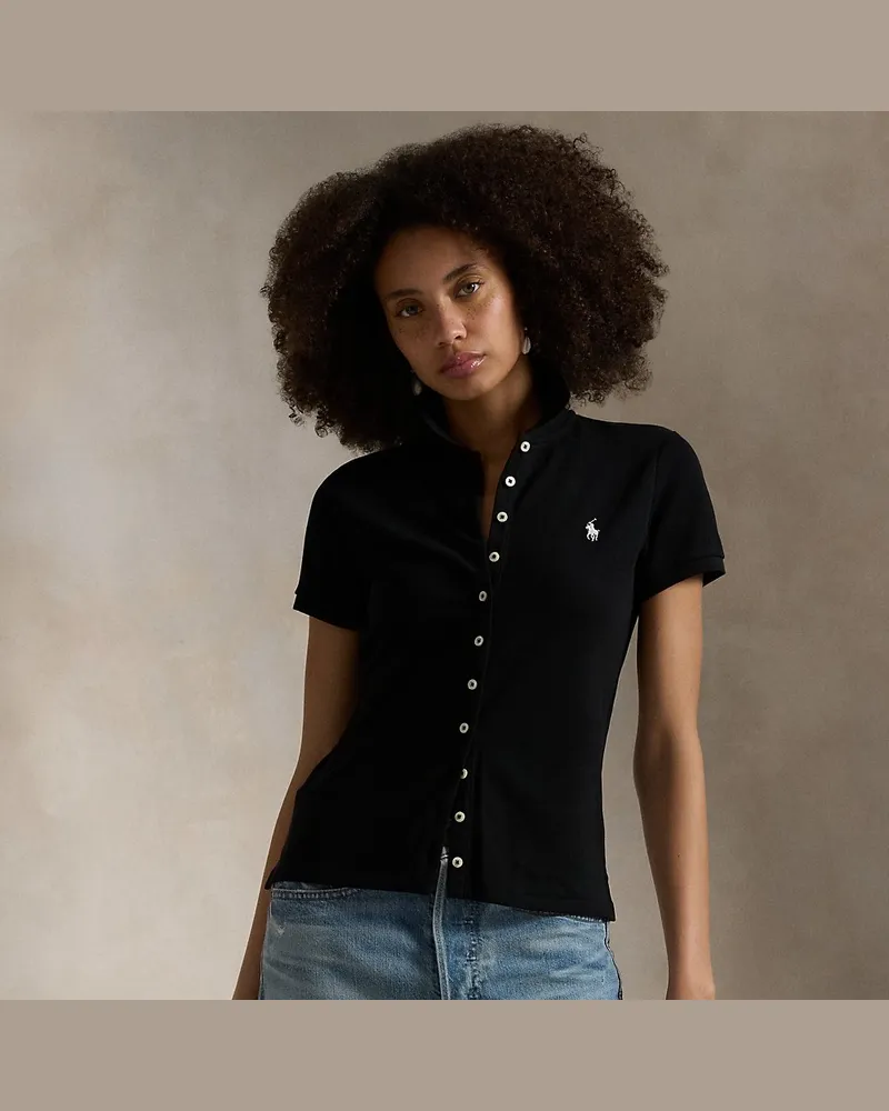 Ralph Lauren Poloshirt mit Knopfleiste Black