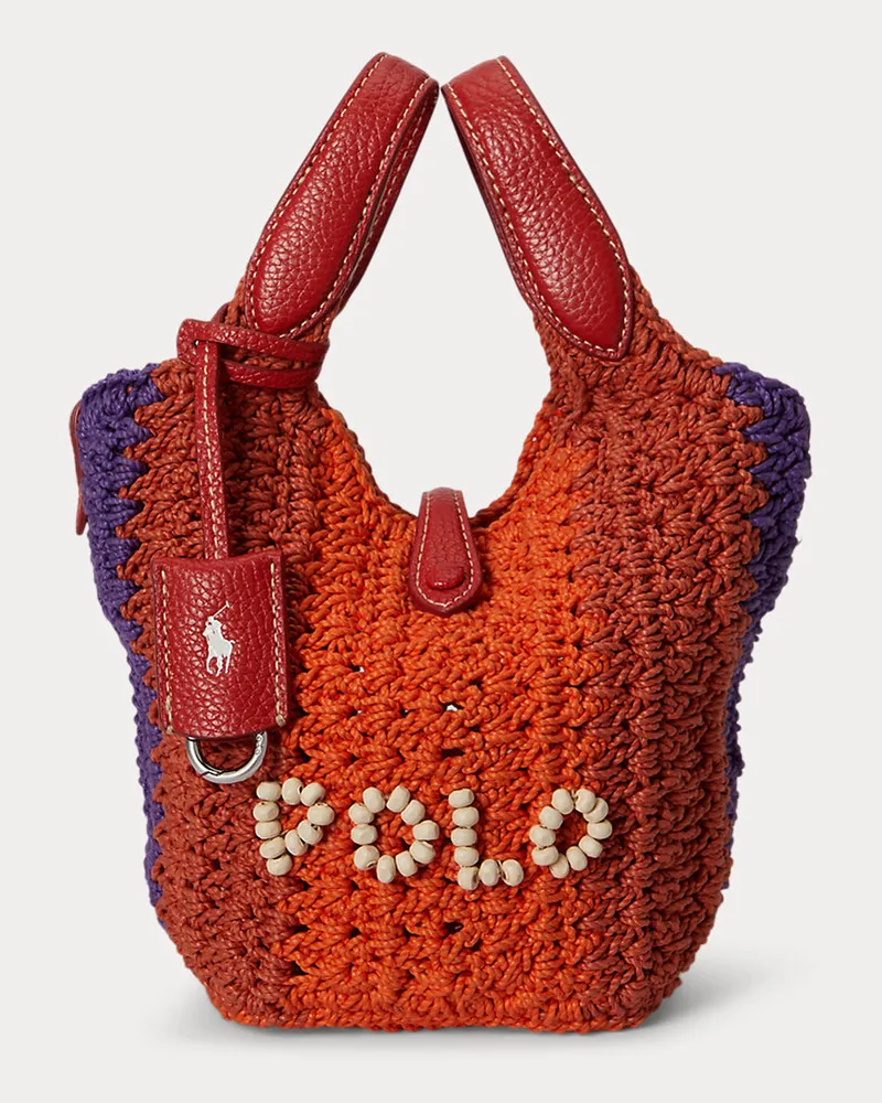Ralph Lauren Kleine Häkeltasche Polo Play Red