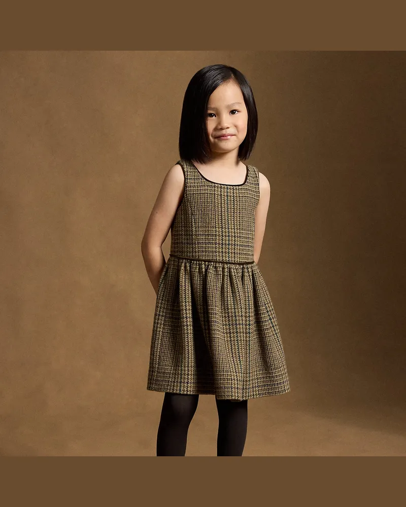 Ralph Lauren Tweedkleid aus Wollmischung Brown