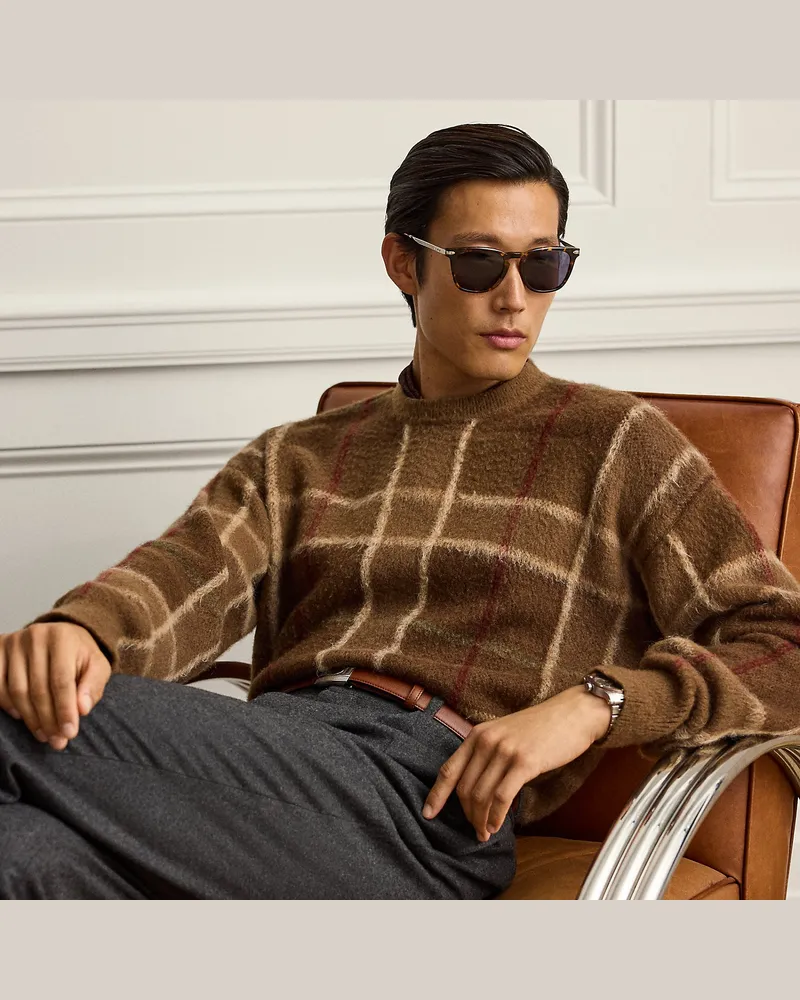 Ralph Lauren Relaxed-Fit Pullover mit Karomuster Tan