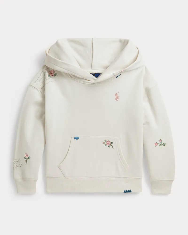 Ralph Lauren French-Terry-Kapuzenshirt mit Stickerei White