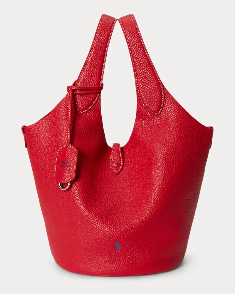 Ralph Lauren Ledertragetasche Polo Play Red