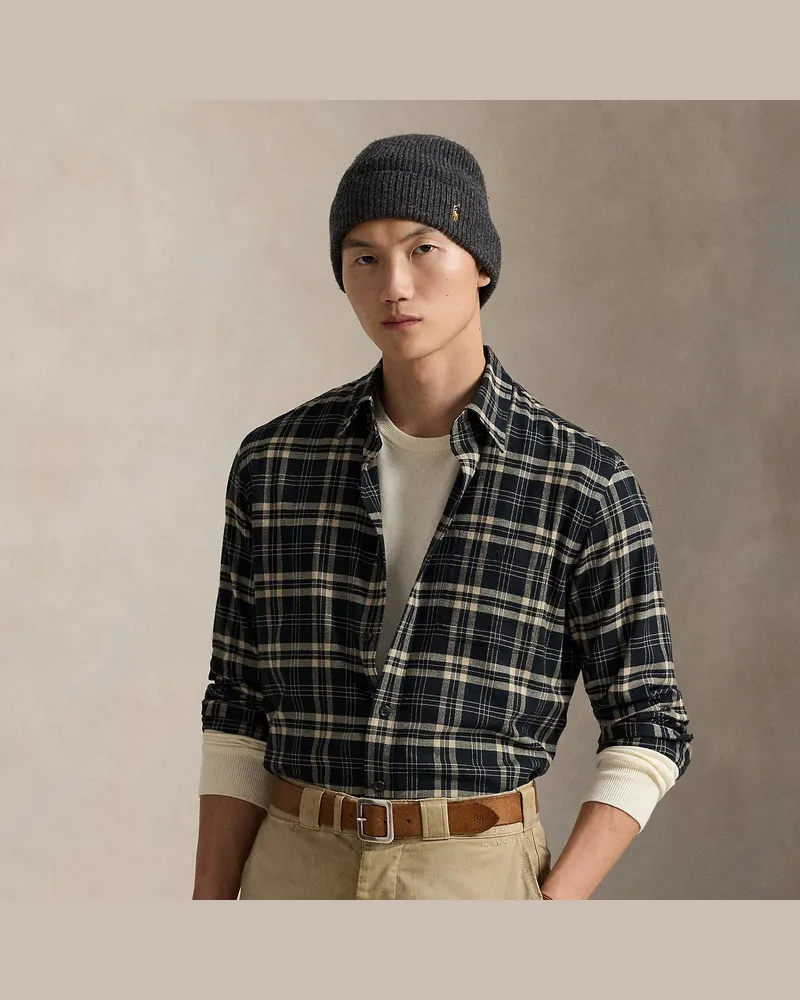 Ralph Lauren Custom-Fit Funktionshemd mit Karomuster Black