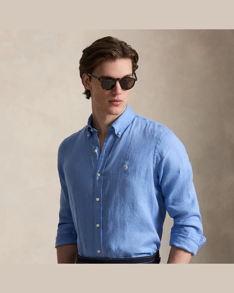 Ralph Lauren Custom-Fit Leinenhemd Blue