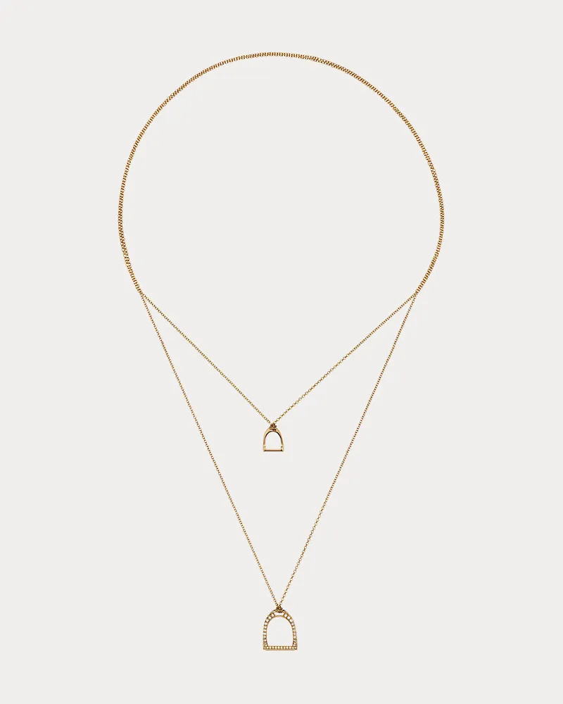 Ralph Lauren Pavé-Lasso-Halskette mit Steigbügeln Gold