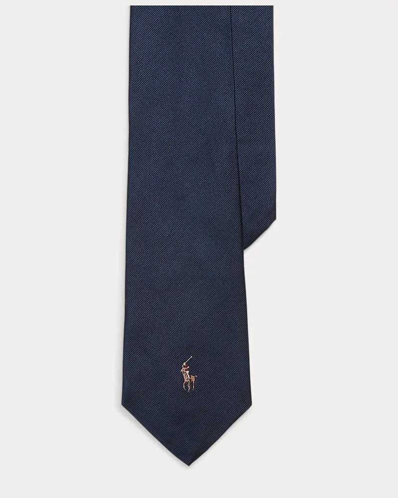 Ralph Lauren Krawatte aus Seidenrips mit Polo Pony Blue