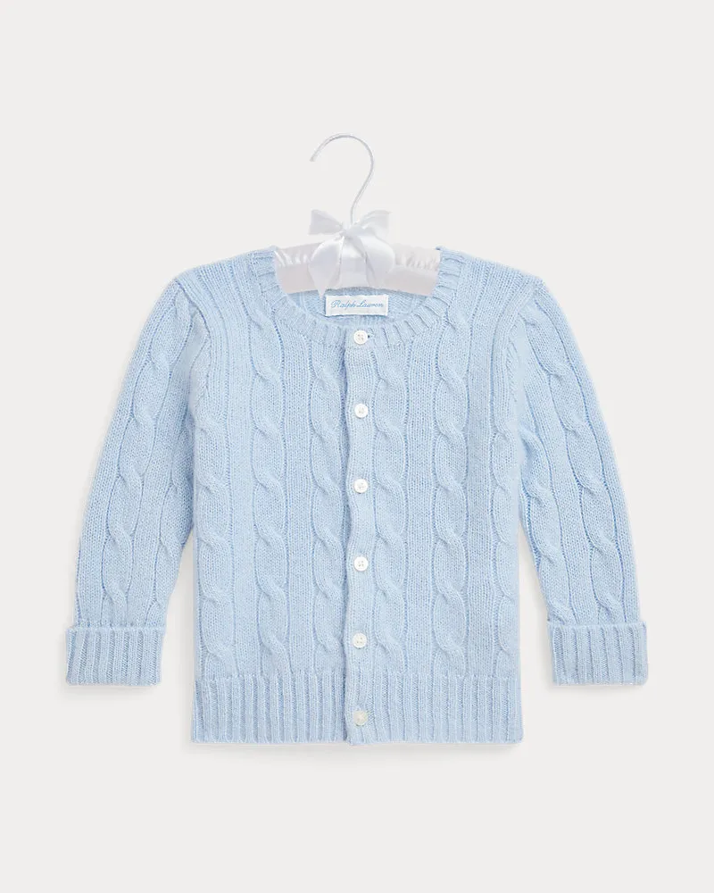 Ralph Lauren Kaschmirstrickjacke mit Zopfmuster Blue