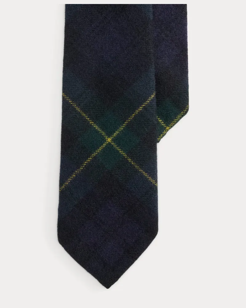 Ralph Lauren Karierte Krawatte aus Kaschmir Blue