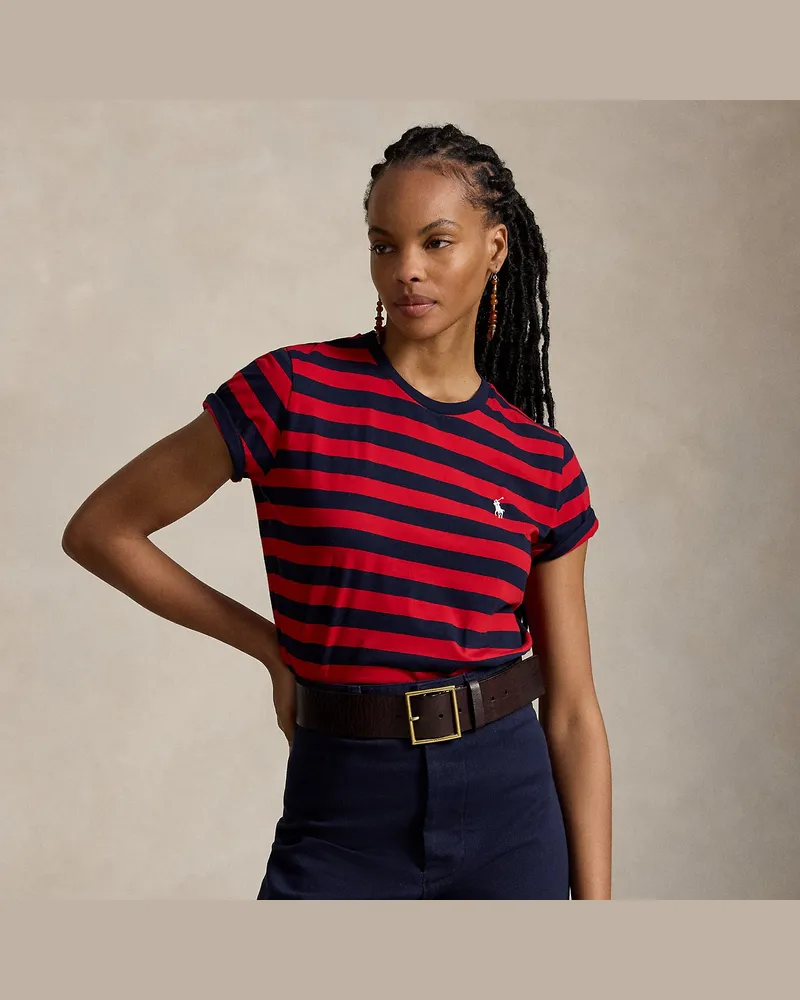 Ralph Lauren Gestreiftes T-Shirt aus Baumwolle Blue