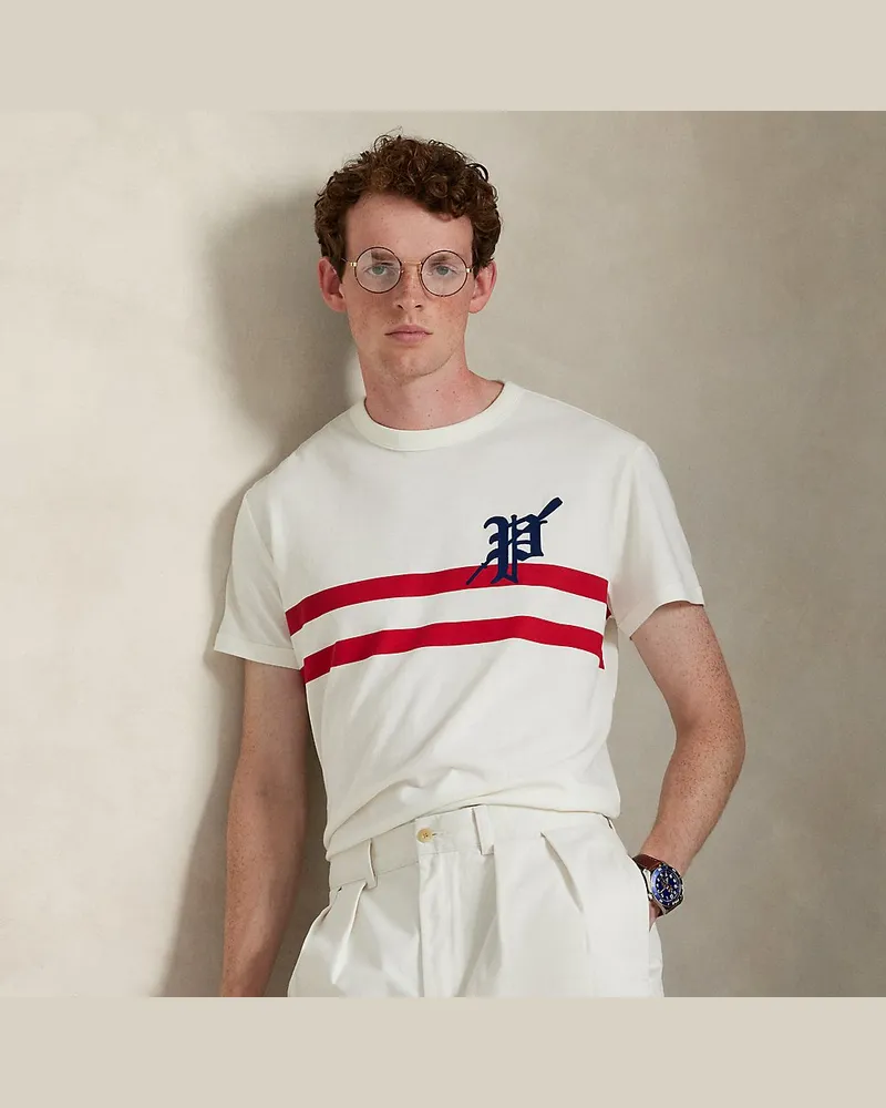 Ralph Lauren Standard-Fit Jersey-T-Shirt mit Grafik White