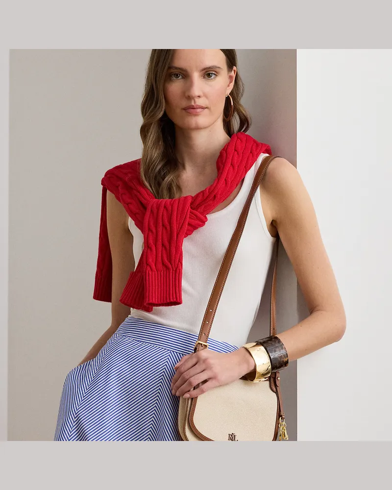 Ralph Lauren Segeltuch-Umhängetasche Marcy Natural