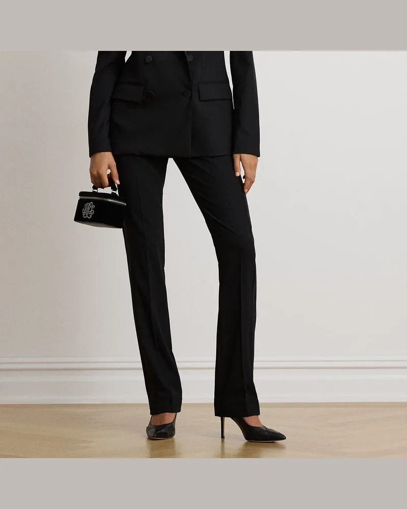 Ralph Lauren Straight-Fit Hose aus Wollkrepp Black