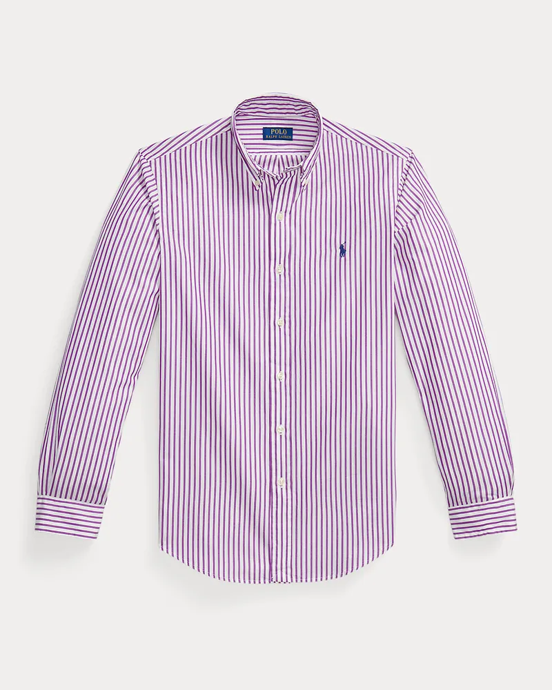 Ralph Lauren Custom-Fit Baumwollhemd mit Streifen White