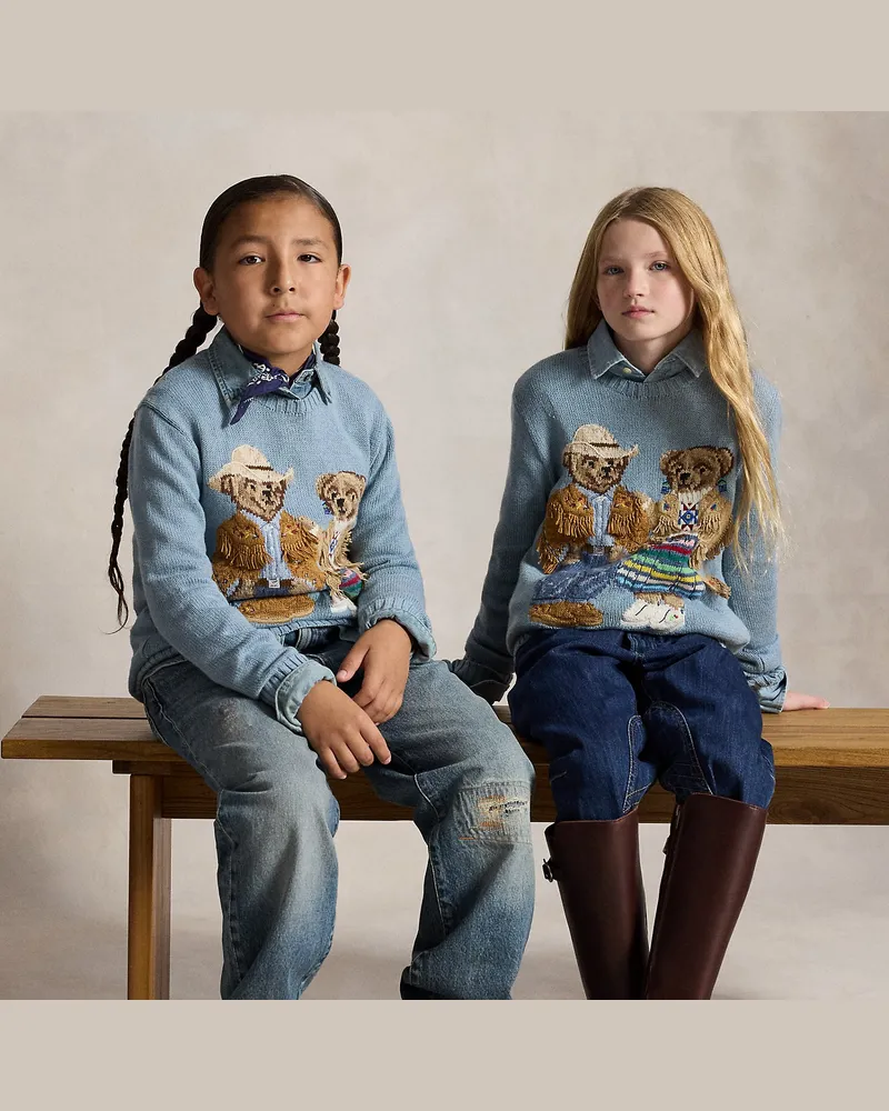 Ralph Lauren Pullover PRL x TÓPA mit Polo Bears Blue