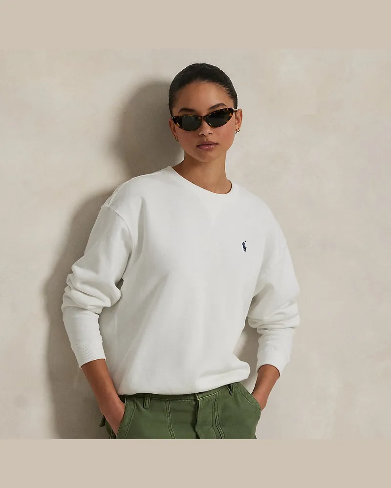 Ralph Lauren Rundhals-Sweatshirt aus Fleece White