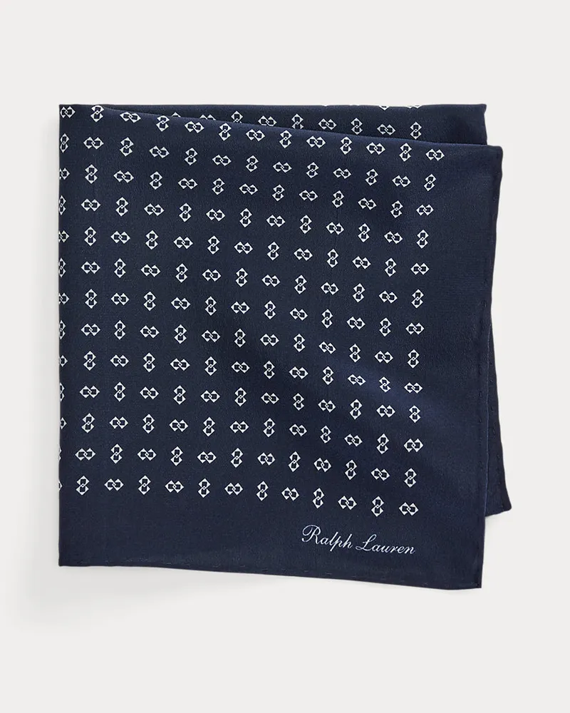 Ralph Lauren Einstecktuch aus Seide mit Rauten Blue