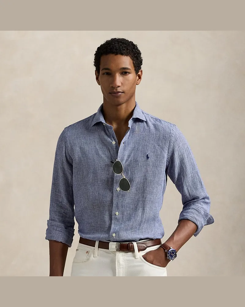 Ralph Lauren Custom-Fit Leinenhemd Blue